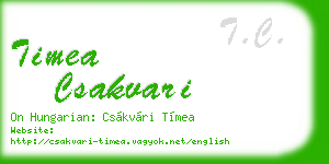 timea csakvari business card