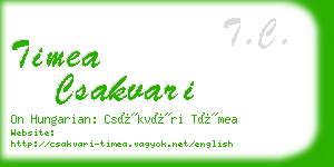 timea csakvari business card